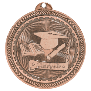 2 inch Antique Bronze Graduate BriteLazer Medal