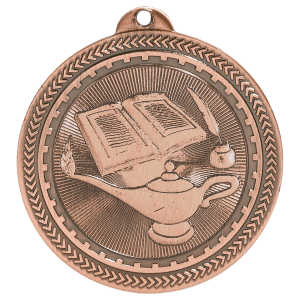 2 inch Antique Bronze Lamp of Knowledge BriteLazer Medal