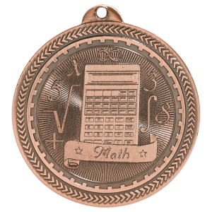 2 inch Antique Bronze Math BriteLazer Medal