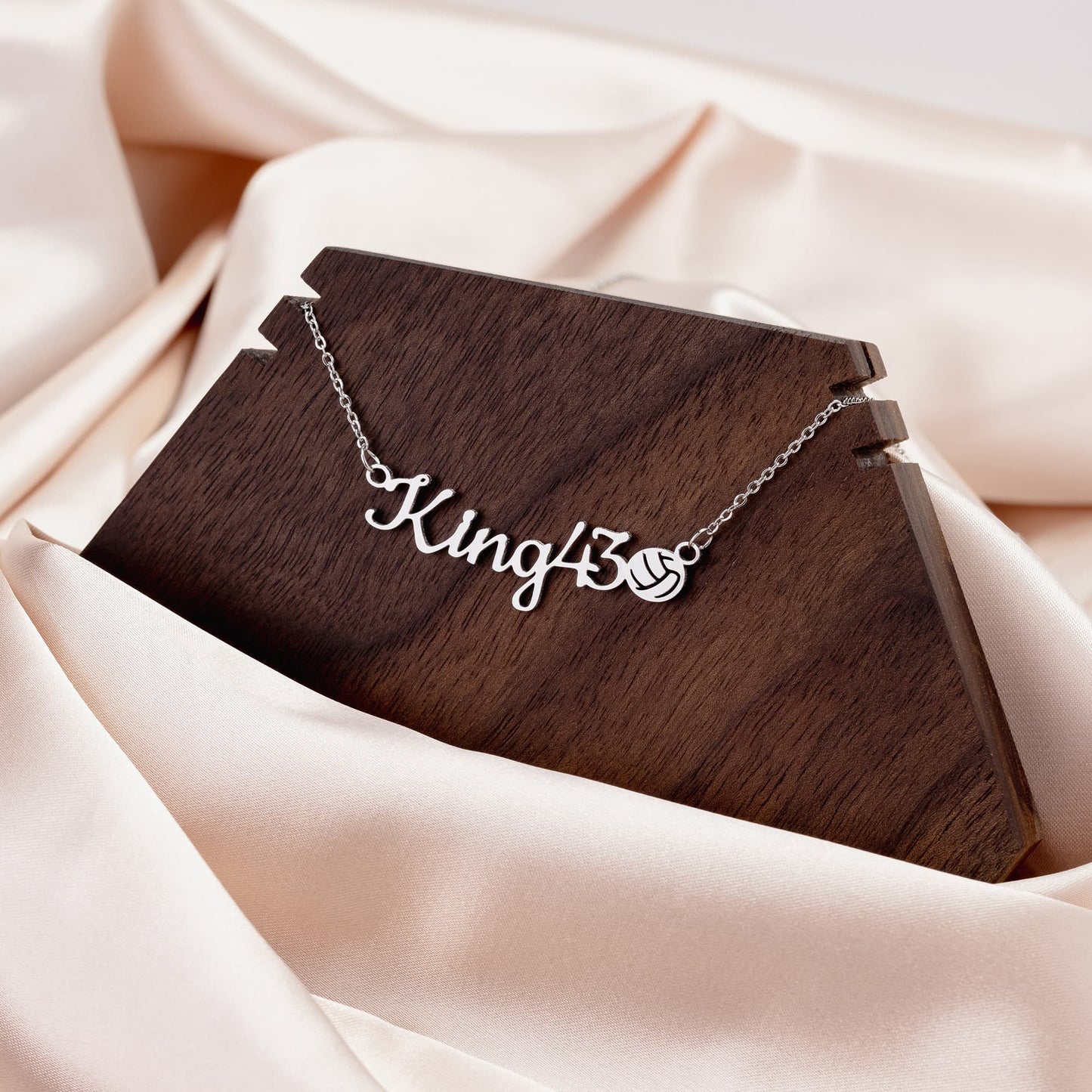 Volleyball Mom Stainless Steel Necklace - Custom Name